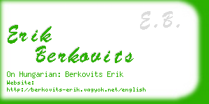 erik berkovits business card